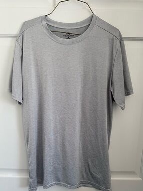 Gray Real Essentials Dry Weave Type Material Short Sleeve